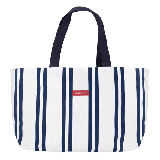 White & Blue Travel / Beach Bag With Interior Pocket