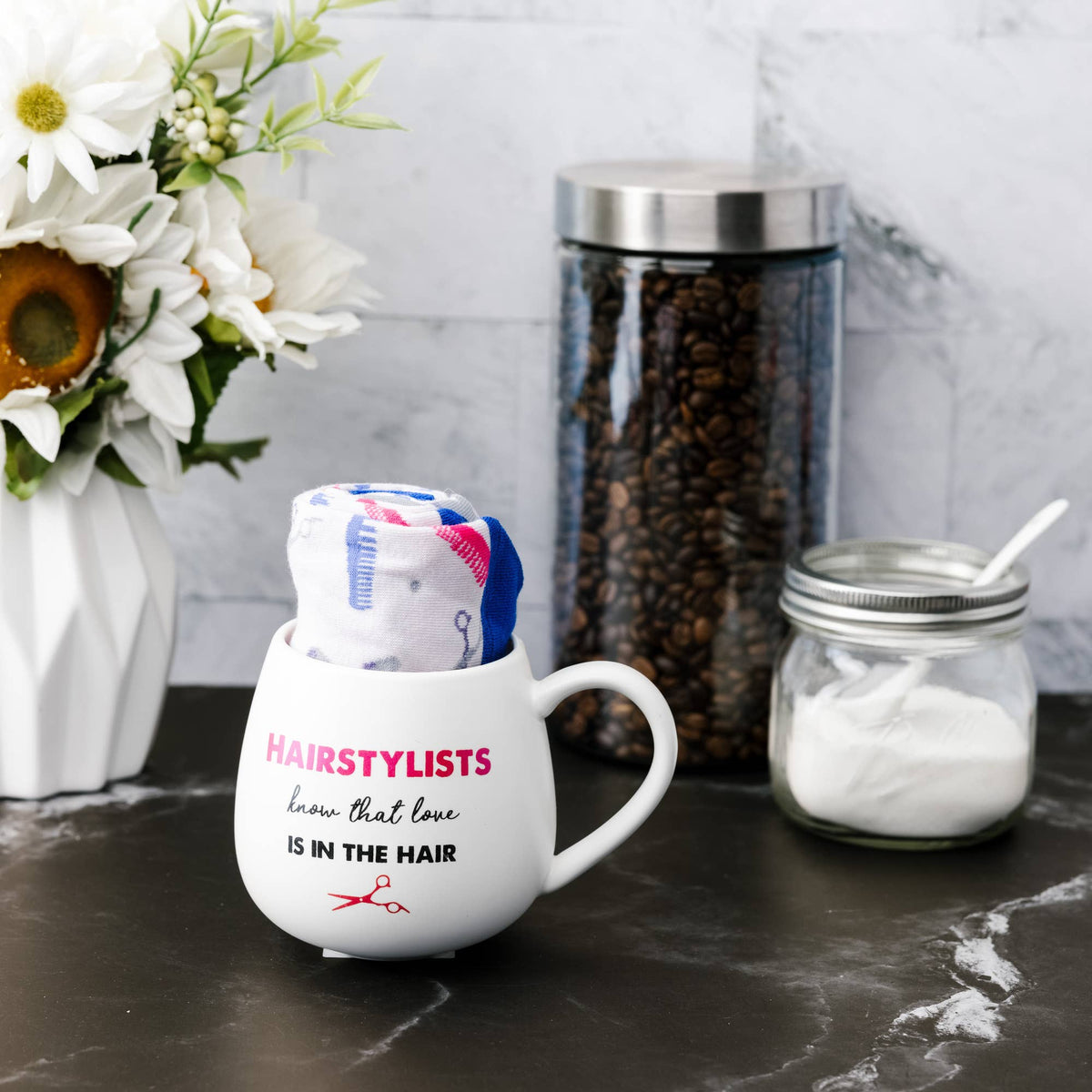 Hairstylist Know That Love Is In The Air -Mug and Sock Set