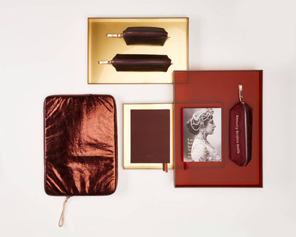 Satin-nylon velvet embroidered pencil case - beauty brains
