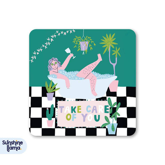 Take Care Of You Coaster- Sunshine Llama