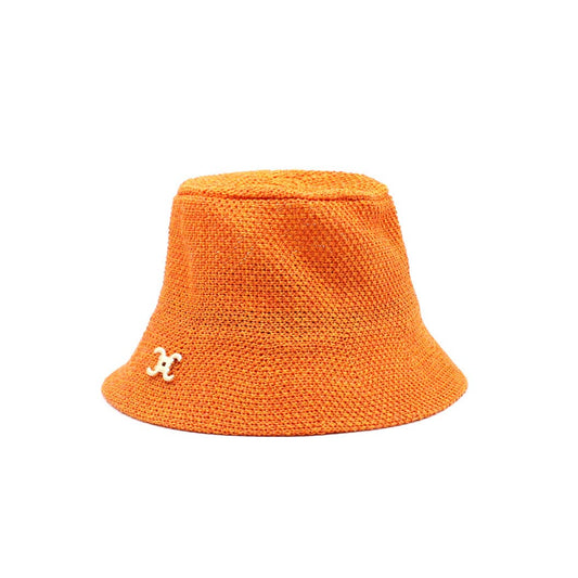 Small Orange Metalic Logo Hat
