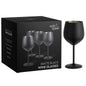 4 Matte Black Wine Glasses