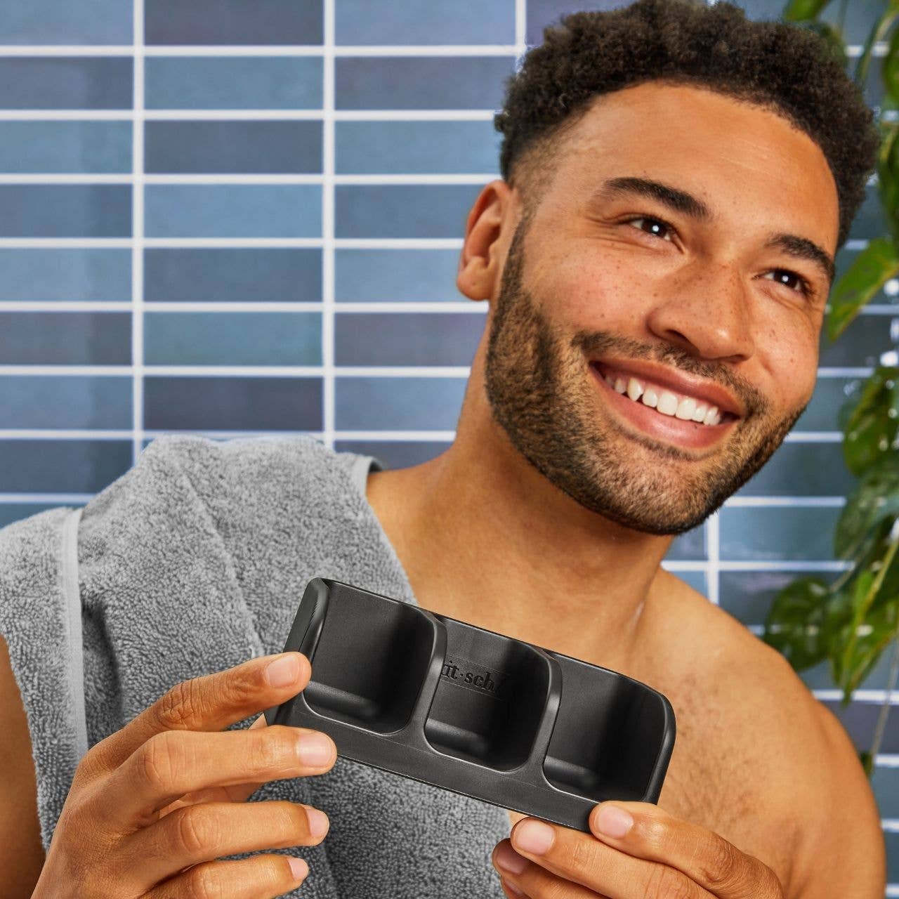 Black Self Draining Soap Dish