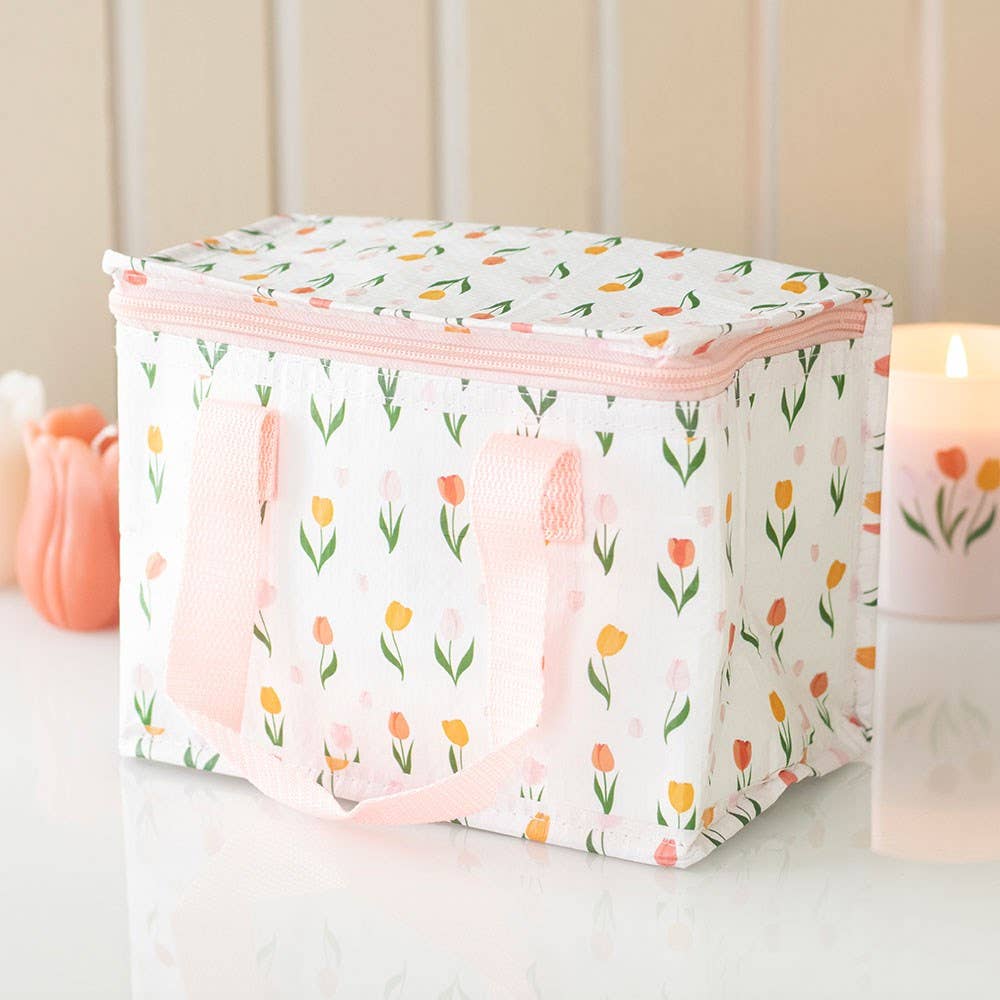 Spring Tulip Print Recycled Plastic Lunch Bag