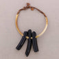 Resin Pendant Choker: Dorado y Negro