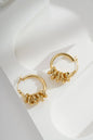 Golden creoles textured rings stainless steel refined shine