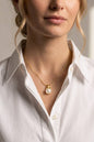 Elegant stainless steel necklace with white pearl pendant