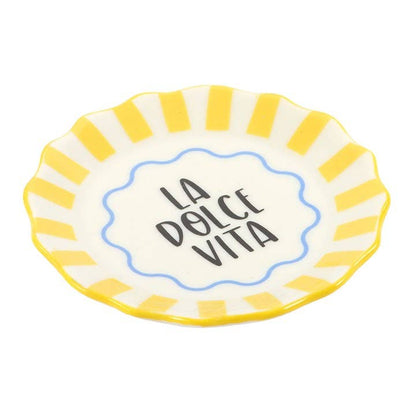 Yellow Striped La Dolce Vita Trinket Dish