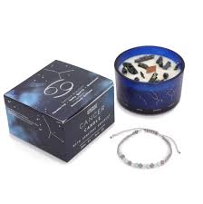 Candle with Gemstone Bracelet - Cancer