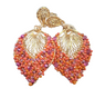 Handmade Crystal Earrings Orange (Q503)