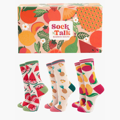 Woman Bamboo Sock Citrus Fruit Gift Box