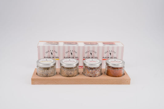 Servierbrett Inklusive Sel La Vie Fleur De Sel Bio Spicybox, 30g X 4