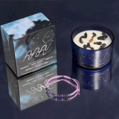 Aquarius Candle With Bracelet