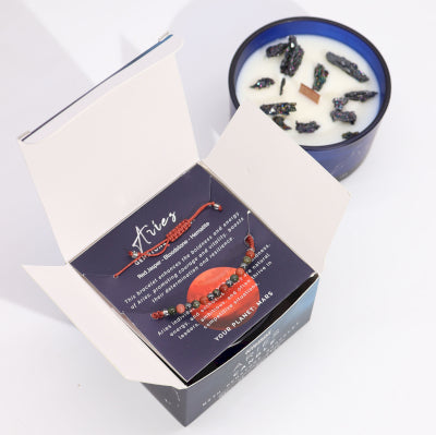Aries Candle with Bracelet